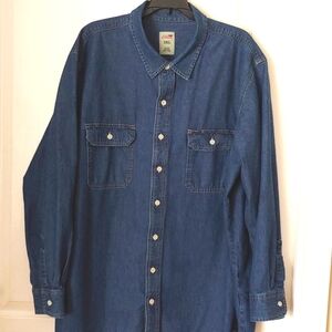 Dickies Denim Long Sleeve Jean Shirt. Workwear/Casual. Size 3XL